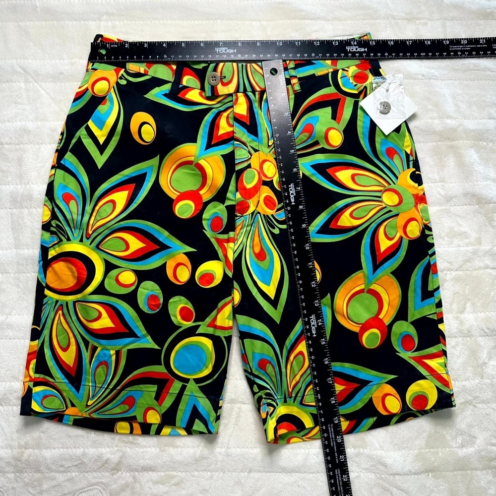 NWT Loudmouth Golf Shorts Men's 30 Magic Bus Shagadelic Black Retro Psychedelic - Picture 6 of 7